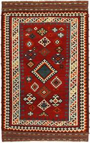 Kelim Vintage Tæppe 140X235 Mørkerød/Sort Uld, Persien/Iran