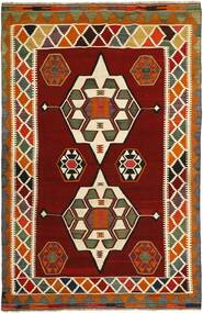 160X248 Dywan Orientalny Kilim Vintage Ciemnoczerwony/Czarny (Wełna, Persja/Iran)