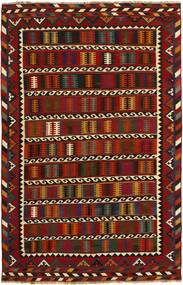 163X256 Kelim Vintage Vloerkleed Oosters Zwart/Donkerrood (Wol, Perzië/Iran)