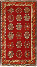 Alfombra Persa Kilim Vintage 155X282 Rojo Oscuro/Negro (Lana, Persia/Irán)
