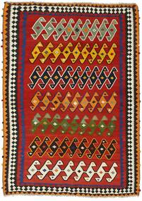 Kelim Vintage Teppich 155X238 Dunkelrot/Schwarz Wolle, Persien/Iran