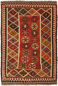 Kelim Vintage Teppich 156X250 Dunkelrot/Schwarz Wolle, Persien/Iran