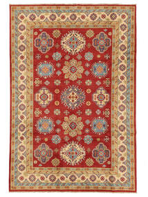 Kazak Fine Rug 203X303 Brown/Dark Red Wool, Afghanistan Carpetvista