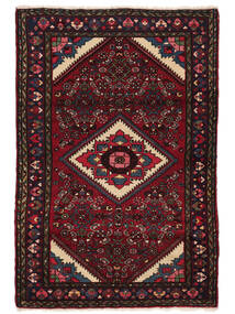110X170 絨毯 ハマダン オリエンタル 黒/深紅色の (ウール, ペルシャ/イラン)