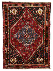  122X168 Ghashghai Fine Teppe Svart/Mørk Rød Persia/Iran Carpetvista