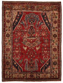 160X216 Alfombra Hamadan Oriental Negro/Rojo Oscuro (Lana, Persia/Irán) Carpetvista