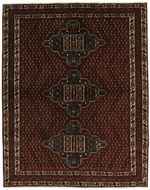 Afshar Teppich 153X192 Schwarz/Braun Wolle, Persien/Iran