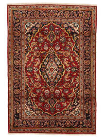  Kashan Fine 110X160 Perzsa Gyapjúszőnyeg Fekete/Sötétpiros Kicsi Carpetvista