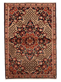Heriz Teppich 106X157 Schwarz/Braun Wolle, Persien/Iran Carpetvista