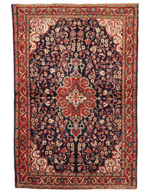  Oosters Sarough Vloerkleed 100X156 Donkerrood/Zwart Wol, Perzië/Iran Carpetvista