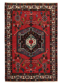 Dywan Perski Afszar/Sirjan 123X187 Czarny/Ciemnoczerwony (Wełna, Persja/Iran)