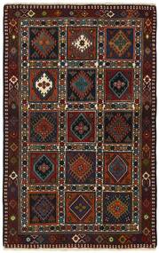 絨毯 ヤラメー 100X156 ブラック/茶色 (ウール, ペルシャ/イラン)