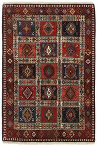 104X153 Yalameh Teppich Orientalischer Schwarz/Dunkelrot (Wolle, Persien/Iran)