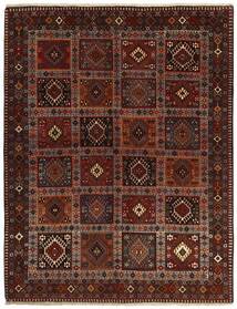  ヤラメー 絨毯 152X195 ペルシャ ウール ブラック/茶色 小