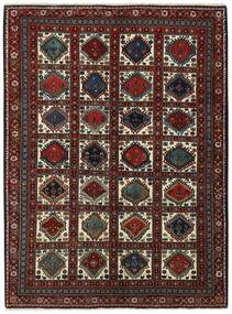 172X230 Dywan Yalameh Orientalny Czarny/Ciemnoczerwony (Wełna, Persja/Iran)