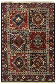  Persischer Yalameh Teppich 98X142 Schwarz/Braun (Wolle, Persien/Iran)