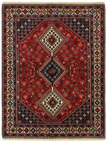 Χαλι Yalameh 154X198 Μαύρα/Σκούρο Κόκκινο (Μαλλί, Περσικά/Ιρανικά)
