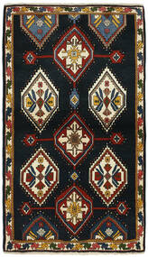  103X174 Yalameh Vloerkleed Zwart/Geel Perzië/Iran 