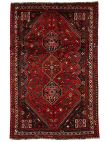 絨毯 ペルシャ シラーズ 168X260 黒/深紅色の (ウール, ペルシャ/イラン)