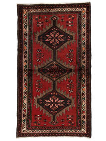 85X155 Tappeto Hamadan Orientale Nero/Rosso Scuro (Lana, Persia/Iran) Carpetvista