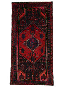  Orientalisk Hamadan Matta 73X148 Svart/Mörkröd Ull, Persien/Iran Carpetvista