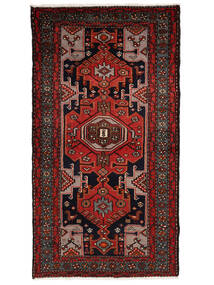 Tapete Oriental Hamadã 82X152 Preto/Vermelho Escuro (Lã, Pérsia/Irão)