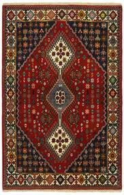 103X154 Yalameh Teppich Orientalischer Schwarz/Dunkelrot (Wolle, Persien/Iran)