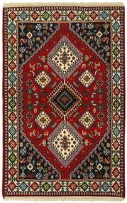  Oosters Yalameh Vloerkleed 104X157 Zwart/Donkerrood Wol, Perzië/Iran