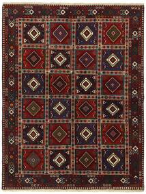  ヤラメー 絨毯 152X193 ペルシャ ウール ブラック/茶色 小