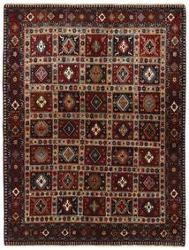 絨毯 ヤラメー 152X203 ブラック/茶色 (ウール, ペルシャ/イラン)