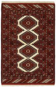  Orientalischer Turkaman Teppich 80X127 Schwarz/Dunkelrot Wolle, Persien/Iran