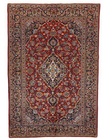 135X205 絨毯 オリエンタル カシャン Fine ブラック/茶色 (ウール, ペルシャ/イラン) Carpetvista