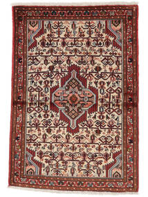 絨毯 ペルシャ ハマダン 84X122 ダークレッド/ブラック (ウール, ペルシャ/イラン)