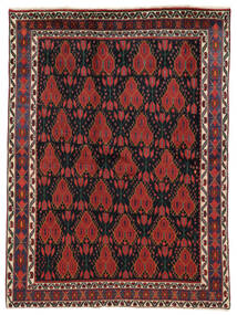 Tapete Persa Afshar/Sirjan 182X245 Preto/Vermelho Escuro (Lã, Pérsia/Irão)