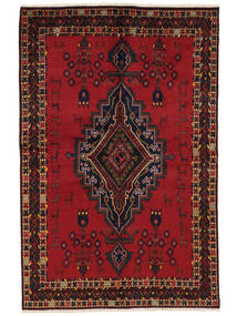 絨毯 オリエンタル アフシャル/Sirjan 160X246 黒/深紅色の (ウール, ペルシャ/イラン)