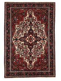 絨毯 ペルシャ ハマダン Fine 150X227 ブラック/ダークレッド (ウール, ペルシャ/イラン)