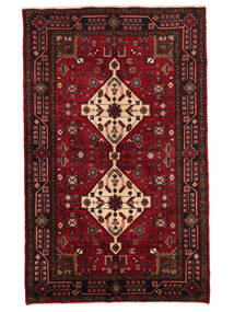  Orientalischer Hamadan Teppich 145X235 Schwarz/Dunkelrot Wolle, Persien/Iran Carpetvista