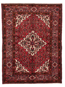 絨毯 ハマダン 157X210 ブラック/ダークレッド (ウール, ペルシャ/イラン)