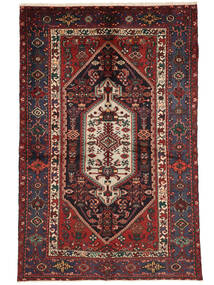  Oriental Hamadan Rug 138X210 Black/Dark Red Wool, Persia/Iran Carpetvista