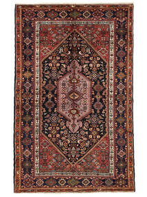 140X217 絨毯 ハマダン オリエンタル ブラック/ダークレッド (ウール, ペルシャ/イラン) Carpetvista