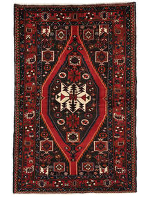 140X220 Tapis Hamadan D'orient Noir/Rouge Foncé (Laine, Perse/Iran) Carpetvista