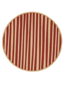 Ribbons Ø 100 Small Beige/Red Round Jute Rug