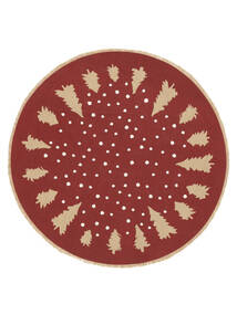   Ø 120 Winterland Red/Beige Round Small Rug