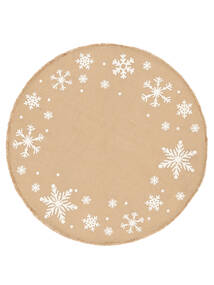  Ø 120 Small Snowflakes Rug - Beige/White