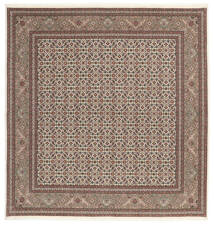 絨毯 ペルシャ タブリーズ 50 Raj 202X213 正方形 茶色/オレンジ (ウール, ペルシャ/イラン)