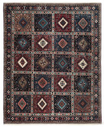 Yalameh Teppich 198X243 Schwarz/Dunkelrot Wolle, Persien/Iran