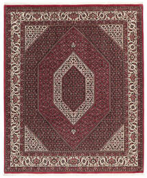  Orientalsk Bidjar Med Silke Tæppe 205X250 Mørkerød/Sort Persien/Iran