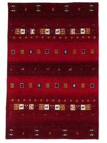 120X180 Tapis Gabbeh Indo Fine Moderne Noir/Rouge Foncé (Laine, Inde) Carpetvista