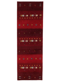  Gabbeh Indo Fine Tappeto 80X250 Di Lana Nero/Rosso Scuro Piccolo Carpetvista