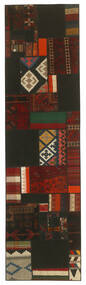 83X304 Kelim Patchwork Matot Matto Moderni Käytävämatto Musta/Ruskea (Villa, Persia/Iran)
